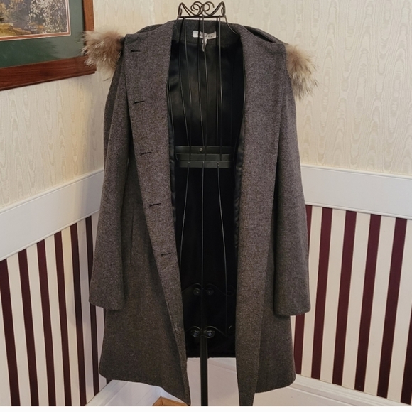 SANDRO PARIS Wool Grey Coat Jacket EU Size 36 US 6 Small - Picture 3 of 12